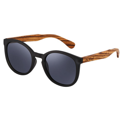 Hu Wood 2018 ochelari de soare rotunzi polarizați din bambus pentru bărbați și femei, protecție UV cu ochelari de soare vintage din lemn