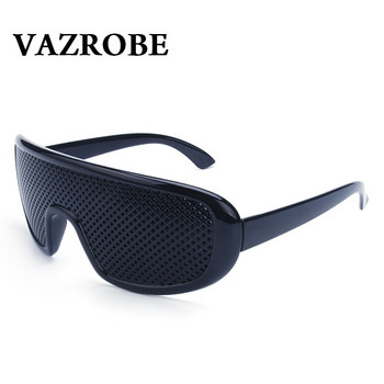 Vazrobe Pinhole Glasses Black Anti Fatigue Hallow Слънчеви очила Small Hole Anti Miopia Eyewear Висококачествена пластмаса