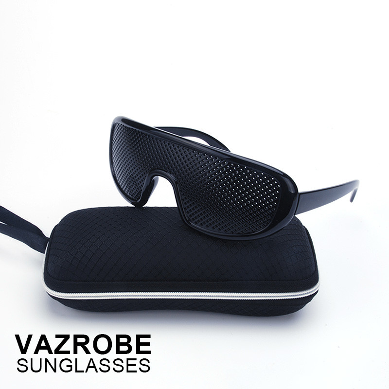 Vazrobe Pinhole Glasses Black Anti Fatigue Hallow Слънчеви очила Small Hole Anti Miopia Eyewear Висококачествена пластмаса