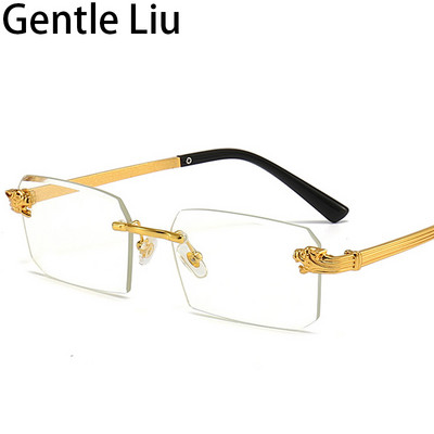 Μικρά ορθογώνια γυαλιά ηλίου ανδρικά γυναικεία Leopard γυαλιά ηλίου για άνδρες 2023 Νέες μοντέρνες αποχρώσεις γυαλιών ηλίου χωρίς σκελετό UV400