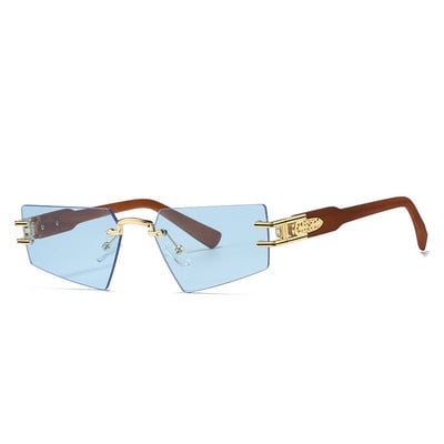 Stilingi mados prekės ženklo akiniai nuo saulės vyrams ir moterims netaisyklingi akiniai be rėmelių prabangūs unisex šešėliai UV400