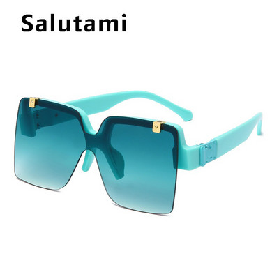 Jedinstvene poluokvirne četvrtaste sunčane naočale za žene Novi luksuzni brend Gradijent sunčane naočale Muške velike hip hop Uv400 naočale