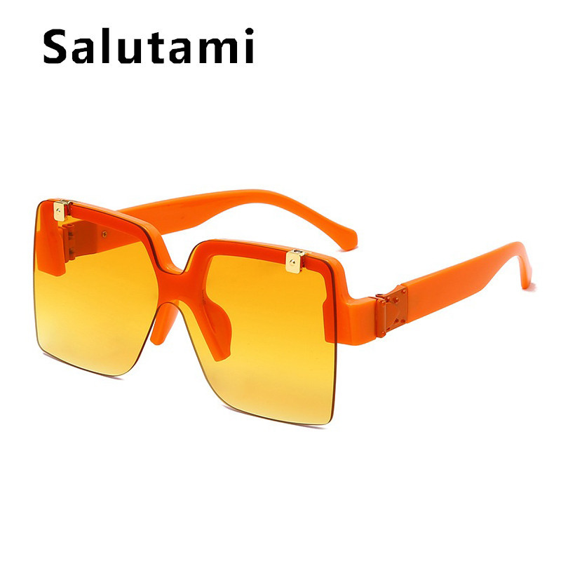 Jedinstvene poluokvirne četvrtaste sunčane naočale za žene Novi luksuzni brend Gradijent sunčane naočale Muške velike hip hop Uv400 naočale