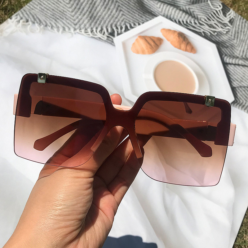 Jedinstvene poluokvirne četvrtaste sunčane naočale za žene Novi luksuzni brend Gradijent sunčane naočale Muške velike hip hop Uv400 naočale