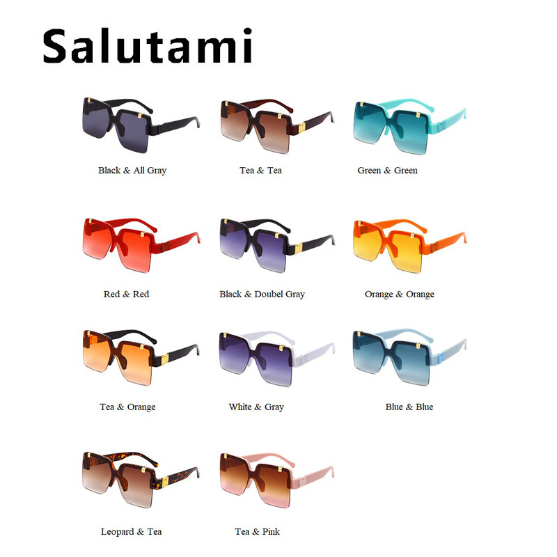 Jedinstvene poluokvirne četvrtaste sunčane naočale za žene Novi luksuzni brend Gradijent sunčane naočale Muške velike hip hop Uv400 naočale