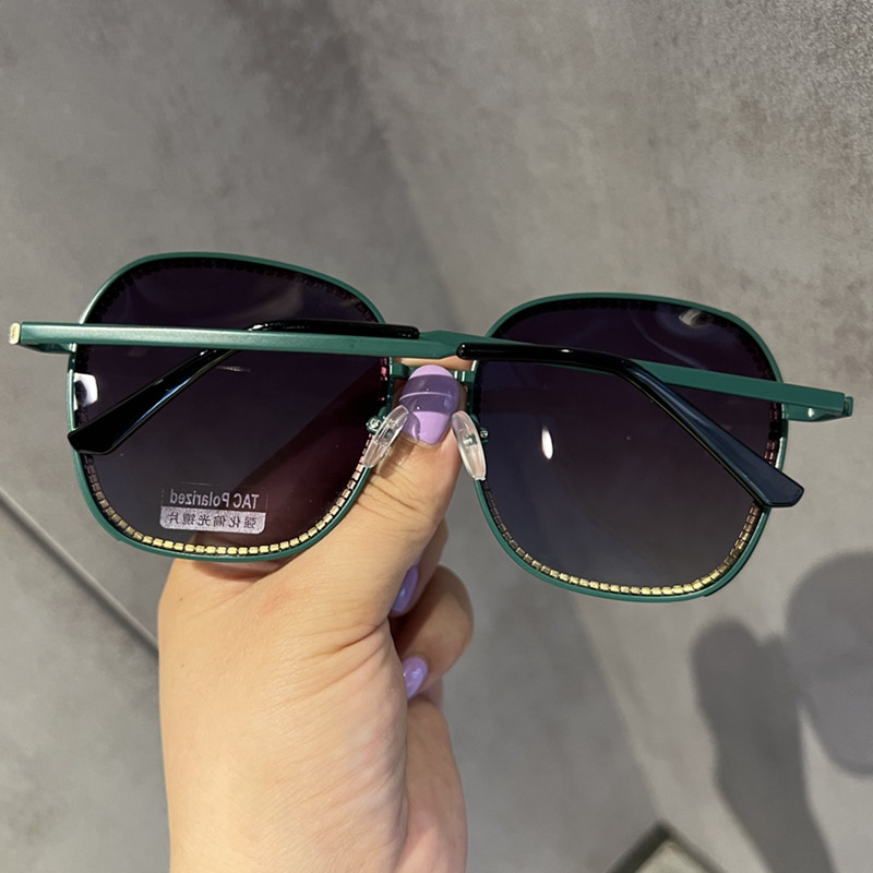 Ochelari de soare polarizați 2022, ochelari de soare rotunzi de lux cu design de marcă, ochelari de soare cu stras UV400, ochelari de soare pentru femeie