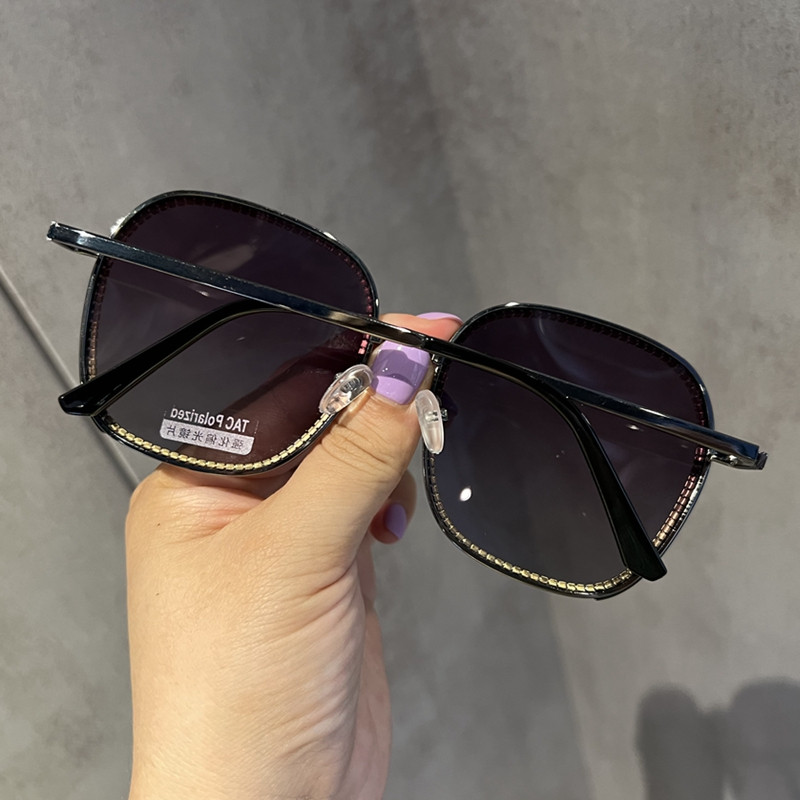 Ochelari de soare polarizați 2022, ochelari de soare rotunzi de lux cu design de marcă, ochelari de soare cu stras UV400, ochelari de soare pentru femeie