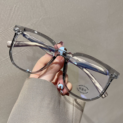 Oulylan Дамски модни рамки за очила Vintage TR90 Anti Blue Ligth Рамки за очила Мъжки ретро квадратни дървени крака Очила