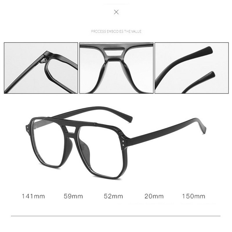 Naočale s dvostrukim snopom protiv plave svjetlosti Poligonalne vrhunske naočale s ravnim zrcalima za rekvizite za fotografije Novo