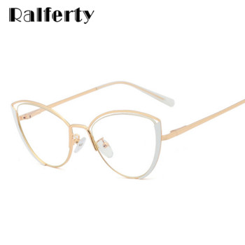 Ralferty Retro Glasses Women Anti Blue Light Decorative Cat Eye Female очила Frame For Prescription Optic Myopia oculos F95721