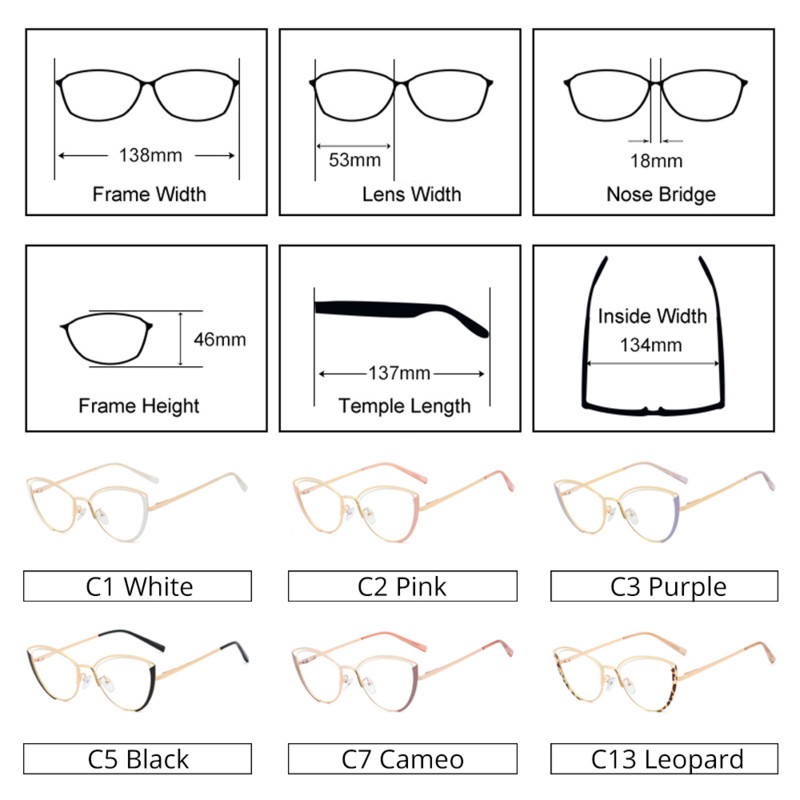 Ralferty Retro Glasses Women Anti Blue Light Decorative Cat Eye Female очила Frame For Prescription Optic Myopia oculos F95721