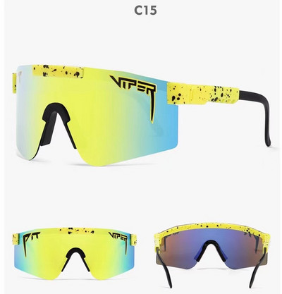 Pit Brand Viper Luksuzne modne prevelike sunčane naočale Rose Dvostruka široka polarizirana zrcalna leća tr90 okvir uv400 Muški Gafas Oculos