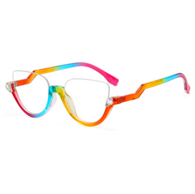 45159 Ochi de pisică semi-fără montură, anti albastru pentru femei, ochelari, rame, cristal, diamante, ochelari de vedere, ochelari de modă pentru femei