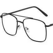 NOI Ochelari anti-lumină albastră Ochelari optici pătrați unisex Ochelari retro Ochelari de vedere cu ramă din aliaj cu fascicul dublu