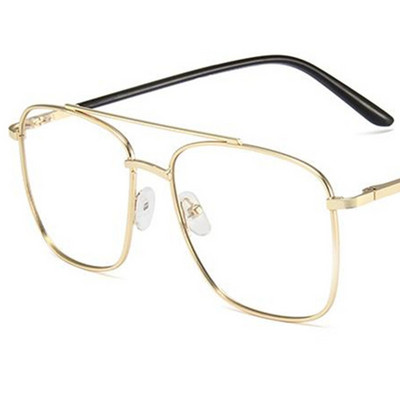 NOI Ochelari anti-lumină albastră Ochelari optici pătrați unisex Ochelari retro Ochelari de vedere cu ramă din aliaj cu fascicul dublu