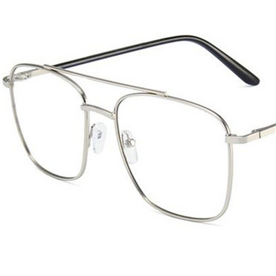 NOI Ochelari anti-lumină albastră Ochelari optici pătrați unisex Ochelari retro Ochelari de vedere cu ramă din aliaj cu fascicul dublu