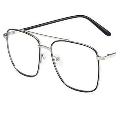 NOI Ochelari anti-lumină albastră Ochelari optici pătrați unisex Ochelari retro Ochelari de vedere cu ramă din aliaj cu fascicul dublu