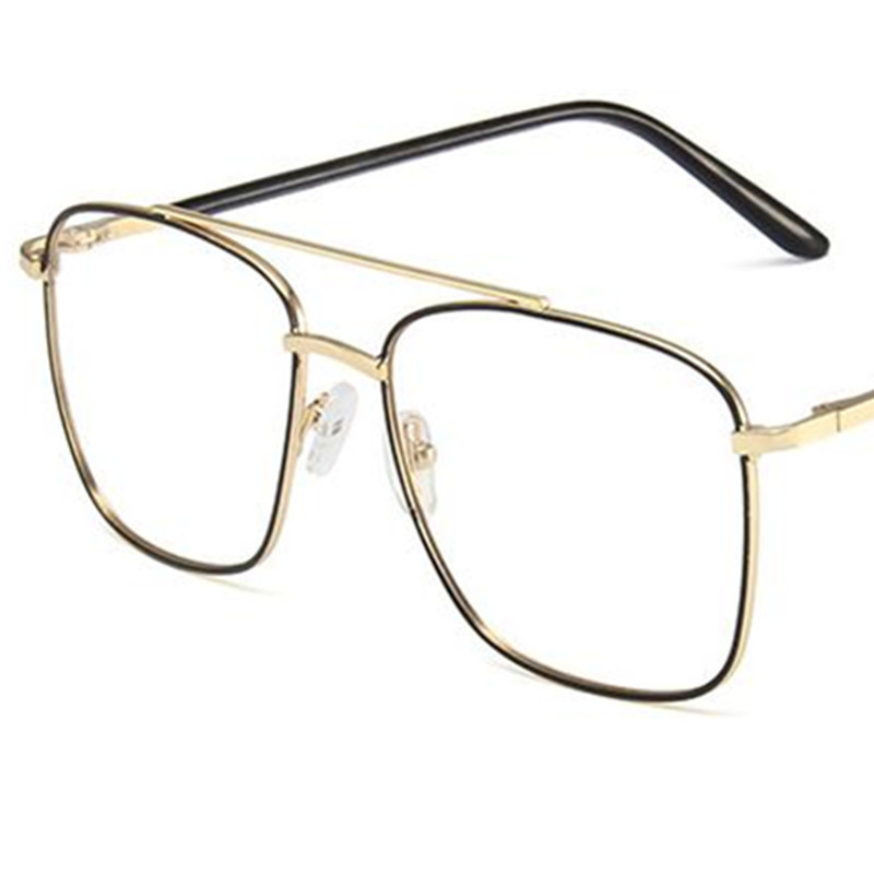 NOI Ochelari anti-lumină albastră Ochelari optici pătrați unisex Ochelari retro Ochelari de vedere cu ramă din aliaj cu fascicul dublu
