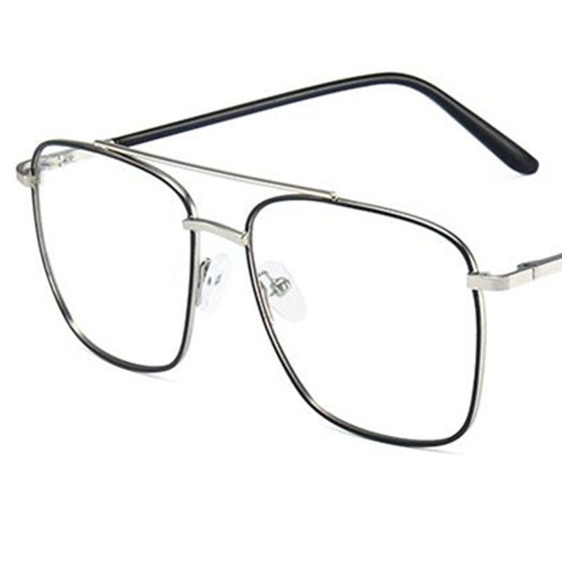 NOI Ochelari anti-lumină albastră Ochelari optici pătrați unisex Ochelari retro Ochelari de vedere cu ramă din aliaj cu fascicul dublu