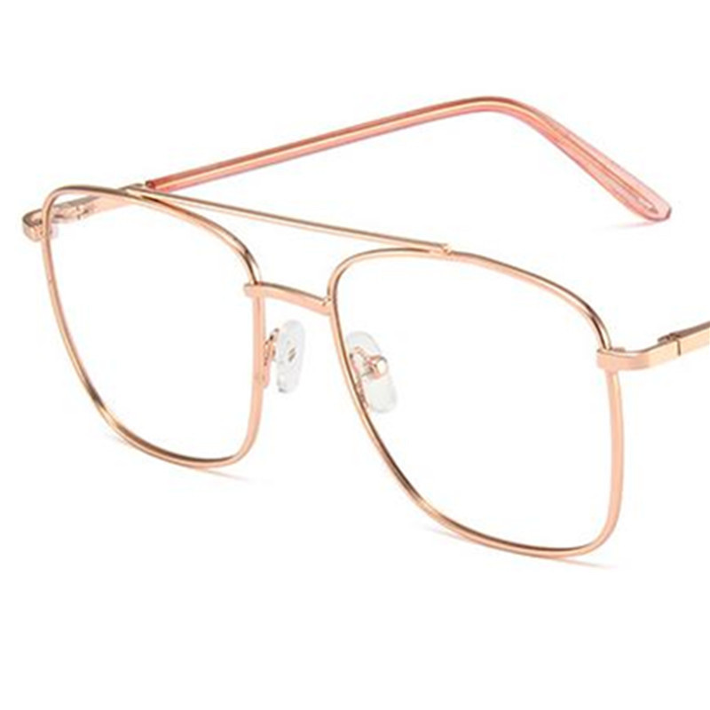 NOI Ochelari anti-lumină albastră Ochelari optici pătrați unisex Ochelari retro Ochelari de vedere cu ramă din aliaj cu fascicul dublu