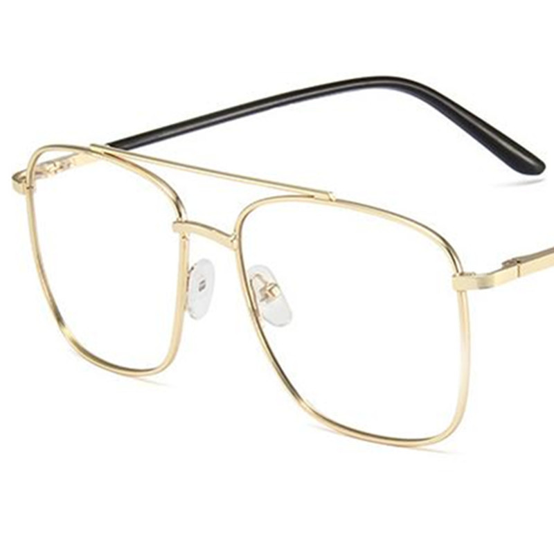 NOI Ochelari anti-lumină albastră Ochelari optici pătrați unisex Ochelari retro Ochelari de vedere cu ramă din aliaj cu fascicul dublu