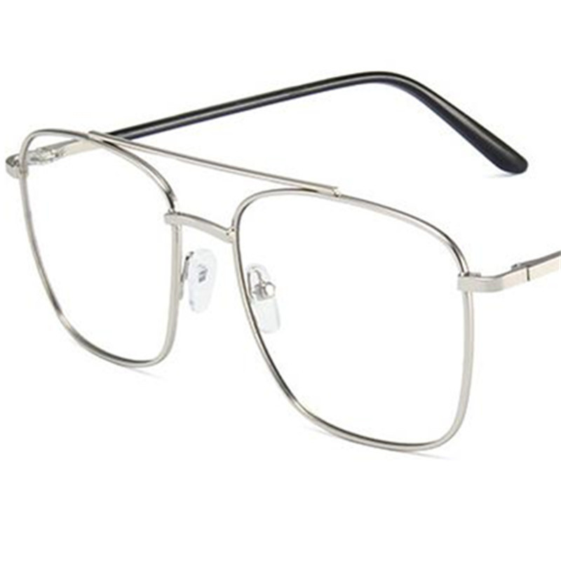 NOI Ochelari anti-lumină albastră Ochelari optici pătrați unisex Ochelari retro Ochelari de vedere cu ramă din aliaj cu fascicul dublu