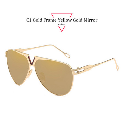 ALOZ MICC Ljetne retro pilotske sunčane naočale Muškarci Žene Brand Dizajn Metalni veliki okvir Modne uniseks sunčane naočale UV400 Oculos Q560