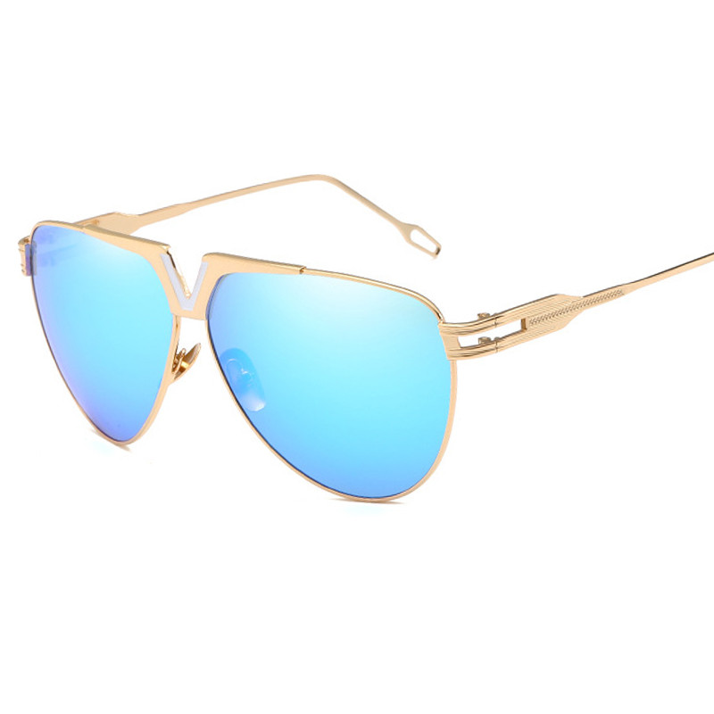 ALOZ MICC Ljetne retro pilotske sunčane naočale Muškarci Žene Brand Dizajn Metalni veliki okvir Modne uniseks sunčane naočale UV400 Oculos Q560