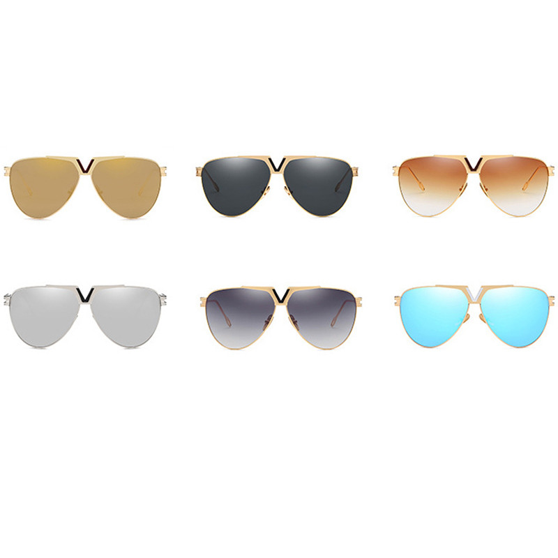 ALOZ MICC Ljetne retro pilotske sunčane naočale Muškarci Žene Brand Dizajn Metalni veliki okvir Modne uniseks sunčane naočale UV400 Oculos Q560