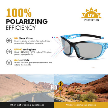 YAMEIZE Photochromic Ανδρικά γυαλιά ηλίου Polarized γυαλιά Chameleon Vintage Αντιθαμβωτικά γυαλιά οδήγησης Γυαλιά ηλίου Γυναικεία Oculos UV