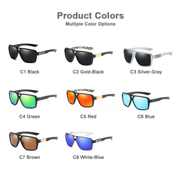 DUBERY 2023 Квадратни поляризирани слънчеви очила Мъжки модни рамки за очила Марка Дизайнерски черни огледални сенници 100% UV защита