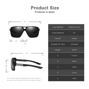 DUBERY 2023 Τετράγωνα πολωμένα γυαλιά ηλίου Ανδρικά γυαλιά μόδας Σκελετός επώνυμα σχεδιαστής Μαύρος καθρέφτης αποχρώσεις οδήγησης 100% προστασία UV