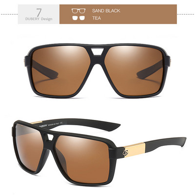 DUBERY 2023 Četvrtaste polarizirane sunčane naočale Muški modni okviri za naočale Brand Designer Black Mirror Driving Shadows 100% UV zaštita