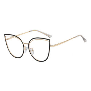 2022 m. prabangūs prekės ženklo kačių akių akinių rėmeliai moterims madingi optiniai rėmeliai, skaidrūs lęšiai, nereceptiniai akiniai moterims