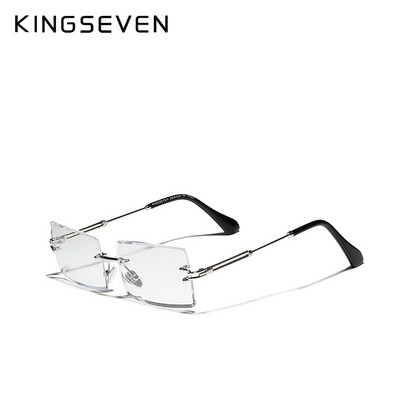 KINGSEVEN Ochelari de soare cu lentile dreptunghiulare cu gradient, ochelari de soare pătrați fără rame pentru femei 2020, stil tânăr, nuanțe pentru femei N810