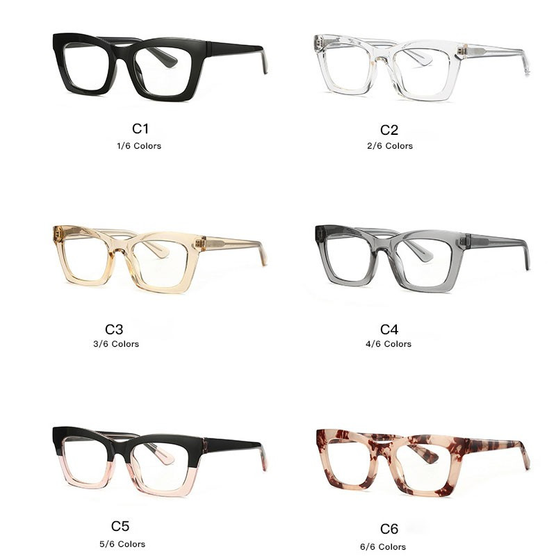 Nauji madingi moteriški akiniai optiniai rėmeliai skaidrūs akiniai vintažiniai stačiakampiai receptiniai trumparegystė skaidrūs akinių rėmeliai vyrams