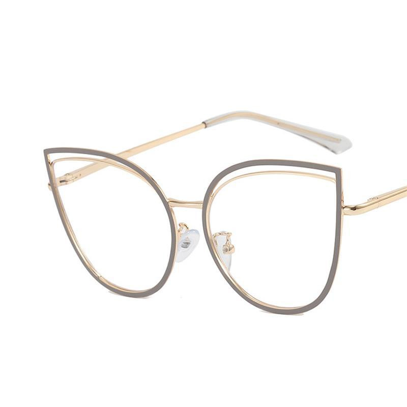Metaliniai Cat Eye Anti Blue Light Akinių rėmeliai Moteriški Vyrai Klasikiniai Akinių Rėmeliai Skaidrūs Kompiuteriniai Akiniai Oculos Feminino