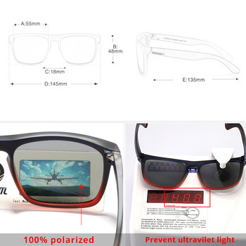 KDEAM Гореща разпродажба, модни пластмасови квадратни поляризирани слънчеви очила, мъжки класически дизайнерски нюанси, спортно огледало UV400, слънчеви очила с кутия