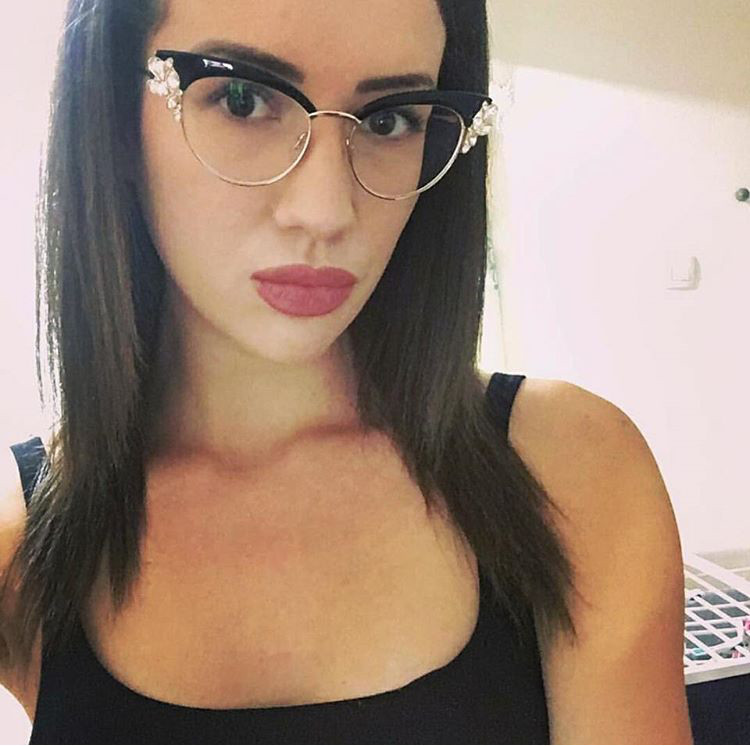 45120 GORGEOUS Doamnelor Ochi de pisică Strasuri strălucitoare Rame de ochelari pentru femei Ochelari de vedere Ochelari optici