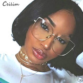 Suured läbipaistvad prillid Naiste suured kassisilmad prilliraam Retro naiste metallraam võltsprillid läbipaistvad prillid Oculos