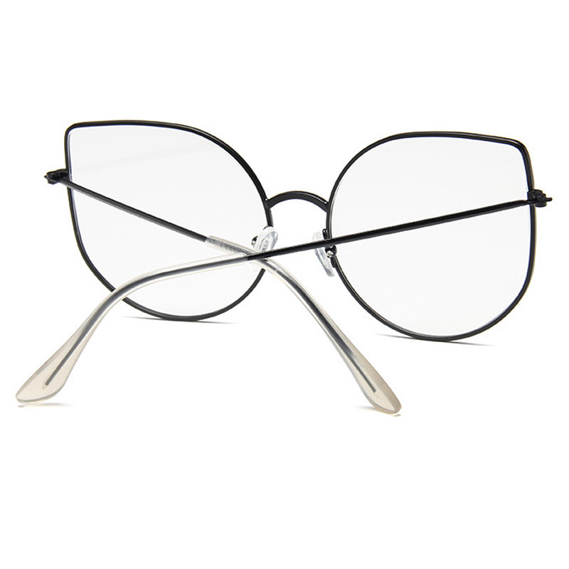 Suured läbipaistvad prillid Naiste suured kassisilmad prilliraam Retro naiste metallraam võltsprillid läbipaistvad prillid Oculos