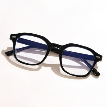 Винтидж рамка за очила против синя светлина Мъже Жени Квадратни нитове Геймърски оптични очила Прозрачни очила Очила