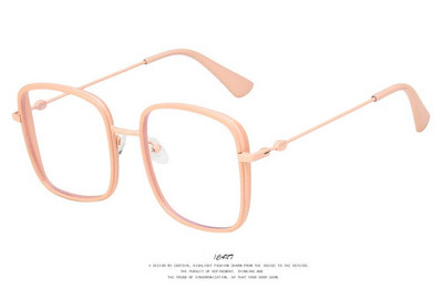 Ochelari anti-lumină albastră, femei, bărbați, ochelari de metal, ochelari clari, ochelari optici, cadru pătrat, lentile transparente, unisex
