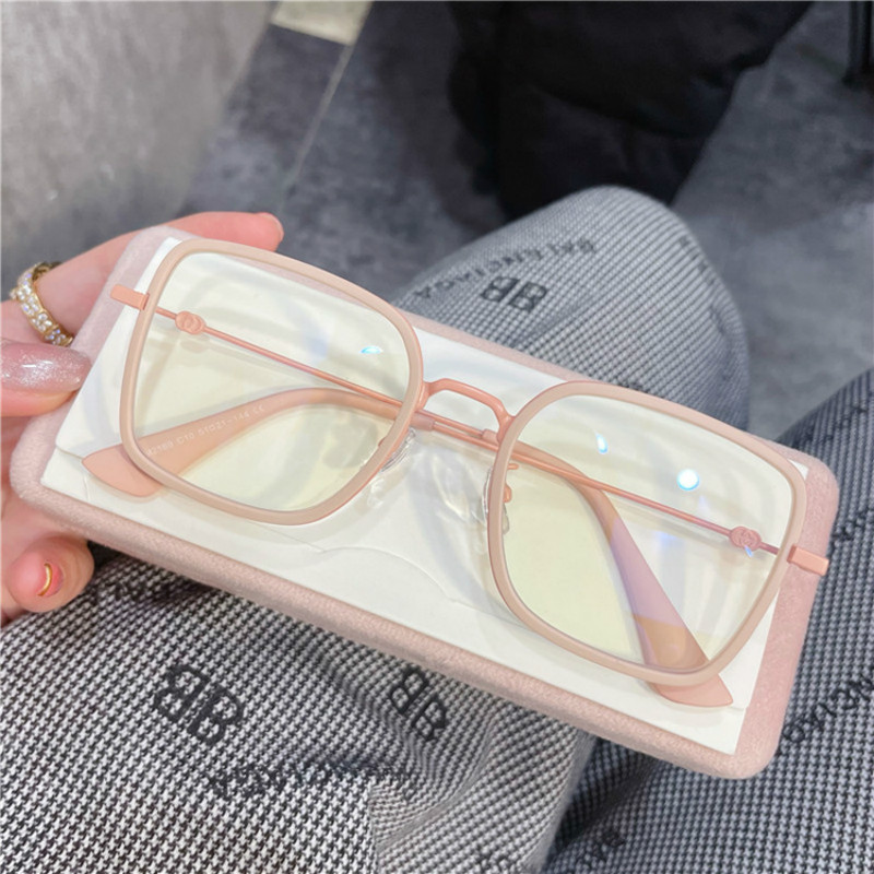 Ochelari anti-lumină albastră, femei, bărbați, ochelari de metal, ochelari clari, ochelari optici, cadru pătrat, lentile transparente, unisex