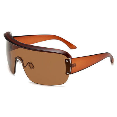 LongKeeper Ochelari de soare sport pentru femei dintr-o singură bucată Forma de mască supradimensionată Vizor Ochelari de soare Moda bărbați Ochelari de protecție împotriva vântului