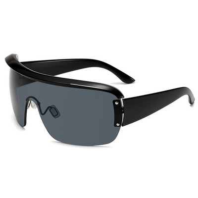 LongKeeper Ochelari de soare sport pentru femei dintr-o singură bucată Forma de mască supradimensionată Vizor Ochelari de soare Moda bărbați Ochelari de protecție împotriva vântului