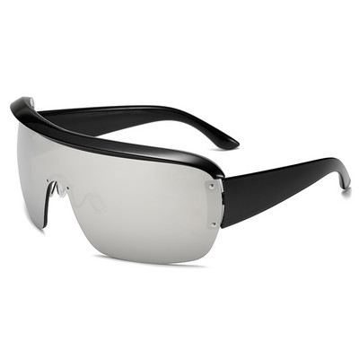 LongKeeper Ochelari de soare sport pentru femei dintr-o singură bucată Forma de mască supradimensionată Vizor Ochelari de soare Moda bărbați Ochelari de protecție împotriva vântului