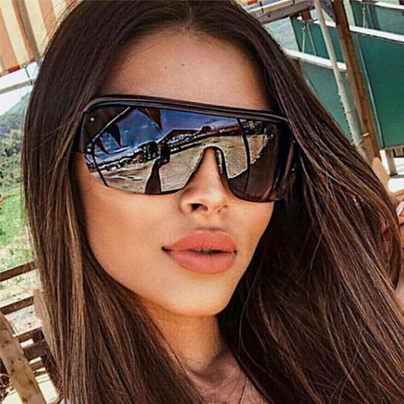 LongKeeper Ochelari de soare sport pentru femei dintr-o singură bucată Forma de mască supradimensionată Vizor Ochelari de soare Moda bărbați Ochelari de protecție împotriva vântului