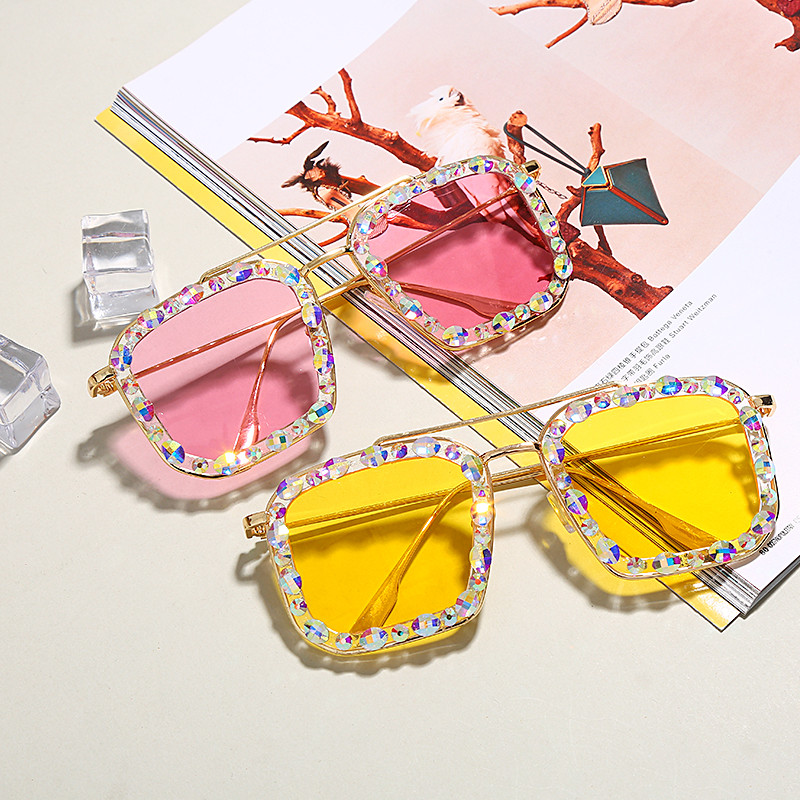 Četvrtaste sunčane naočale s dijamantima, ženske sunčane naočale s kristalnim dijamantom 2020., muške naočale, velike ručno rađene sunčane naočale, ženske UV400