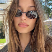 2000-ih Retro sunčane naočale bez okvira Ženske luksuzne male okrugle sunčane naočale Y2k UV400 Ženske 2022 Nove modne nijanse naočala